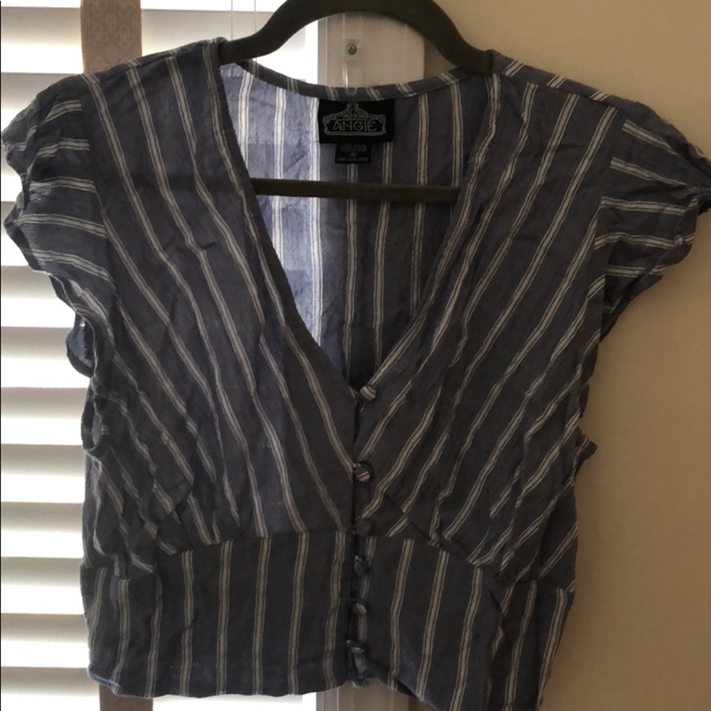 Angie Striped Crop Top